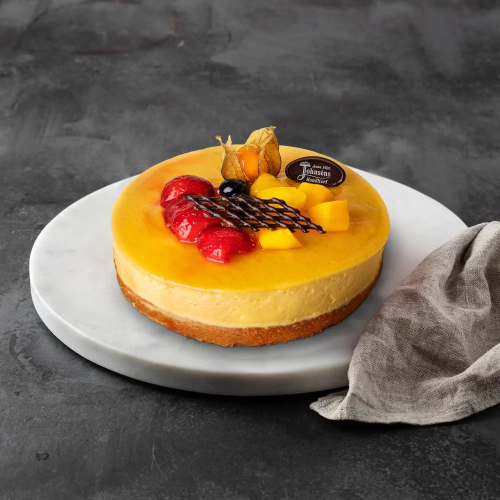 Mango-passionsmousse-tårta